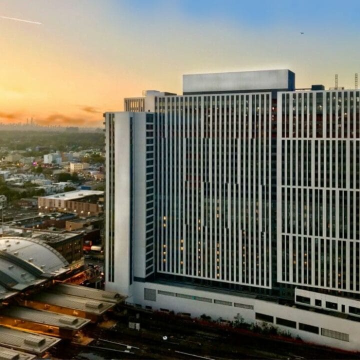 Crossing at Jamaica Station Construction 6 The Crossing and NYC skyline at night 1024x740 New York Housing Conference